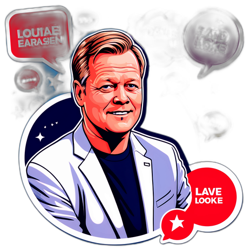 Sticker med Lars Løkke Rasmussen i politisk debat