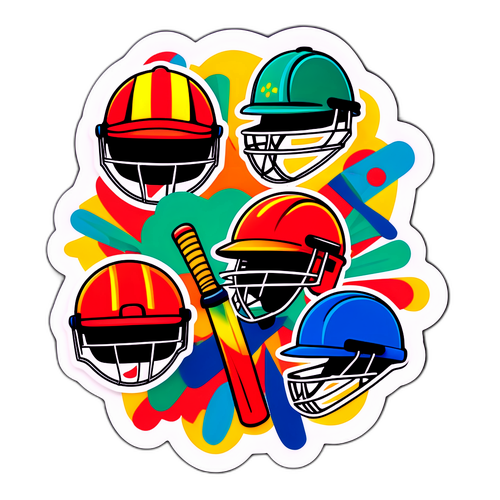 Adesivo di Cricket con Equipaggiamento Creativo