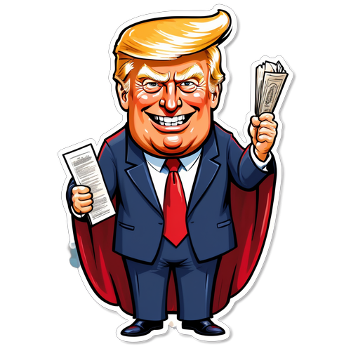Caricature de Trump avec un diplôme de Harvard