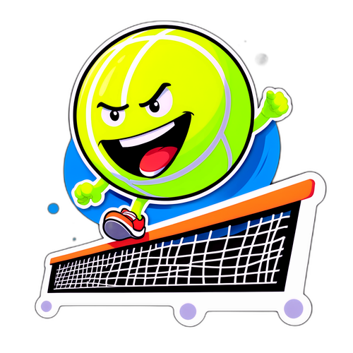 Character ng Tennis Ball na Tumatalon