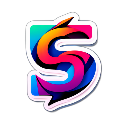 Moderne 'GS' Sticker in Heldere Kleuren