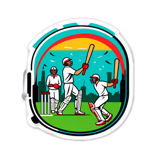 Adesivo Retro di Cricket