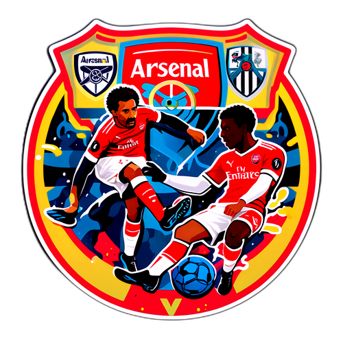 阿森納對布倫特福德比賽海報風格的貼紙設計