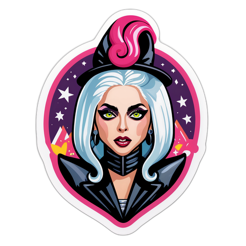 Stylizovaná nálepka s Lady Gaga