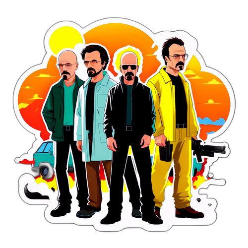 Breaking Bad Karakter Siluetleri Sticker Tasarımı
