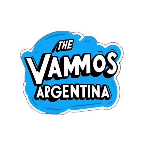Un autocollant minimaliste avec le slogan 'Vamos Argentina'