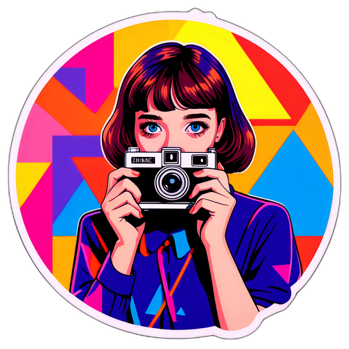 Vibrant klistermärke med retro mode