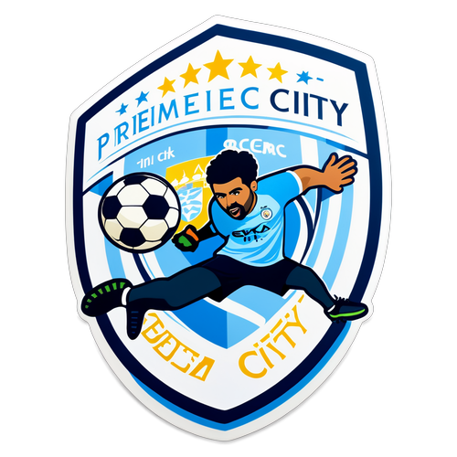 Aktion Aufkleber der Premier League mit dem Man City Logo