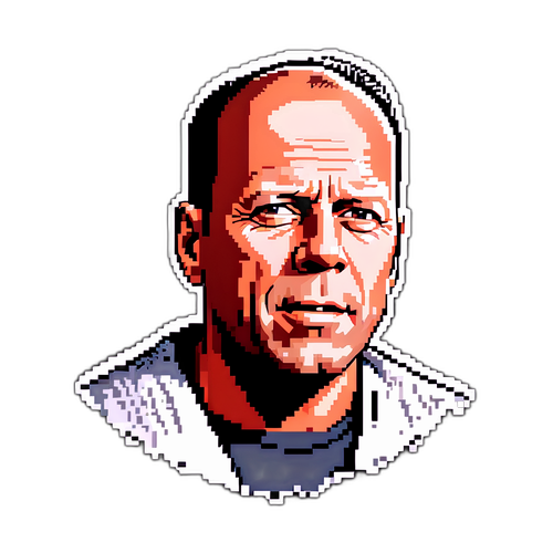 Pixel Art Ontwerp van Bruce Willis