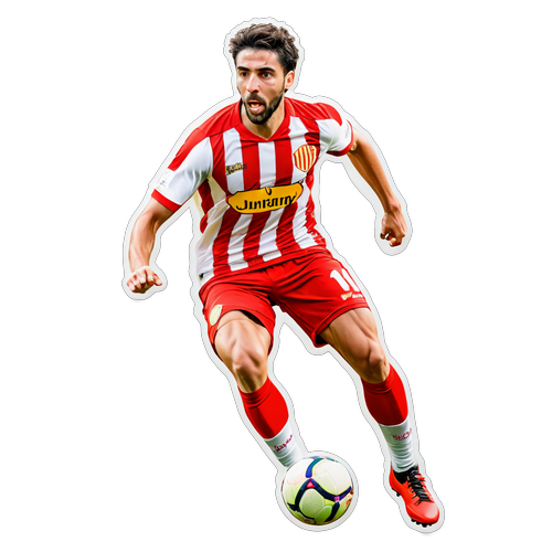 Girona játékos védelmen való áttörés közben