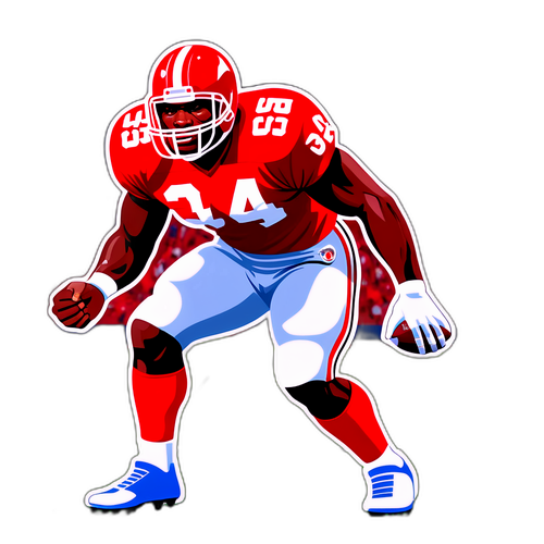 Herschel Walker Football Stance Illustration