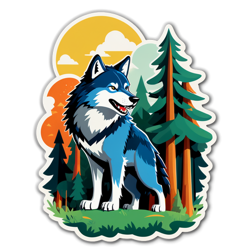 Whimsical Timberwolves Sticker