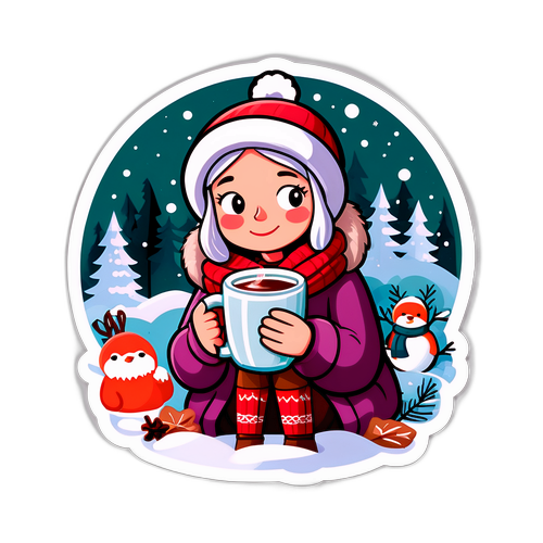 Keld og Hilda nyder en hyggelig vinterscene