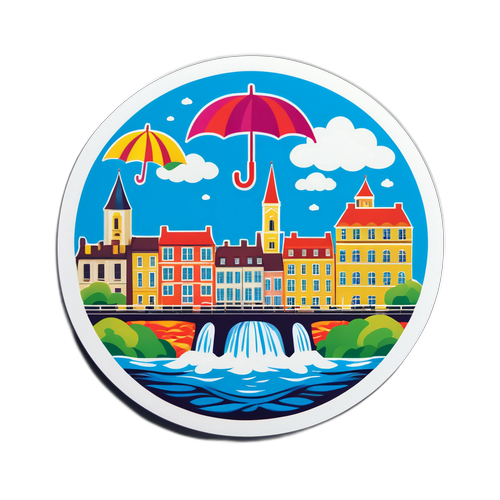 Sticker d'une ville à Nancy après une tempête