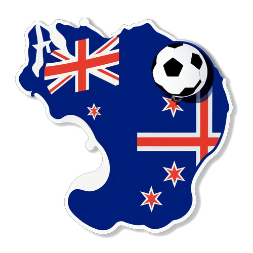 ¡Fútbol y Orgullo Kiwi! El Sticker Minimalista que Estalla de Pasión en Nueva Zelanda