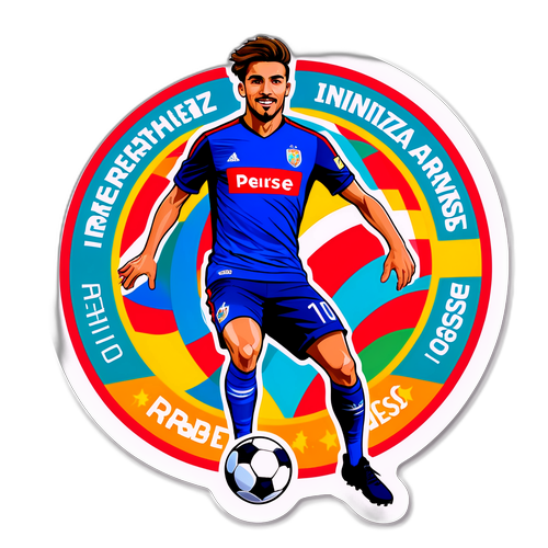 Desain Stiker Iñigo Martínez dalam Pose Sepak Bola Dinamis