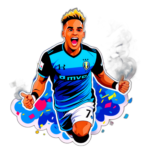 Stiker Lautaro Martínez Merayakan Gol