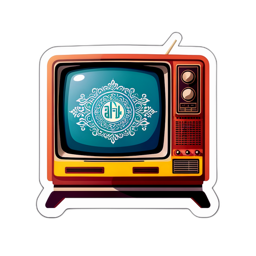 טלויזיה וינטג' עם לוגו של אל-פג'ר TV