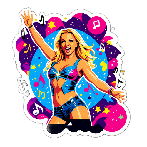 Adesivo colorato di Britney Spears in performance