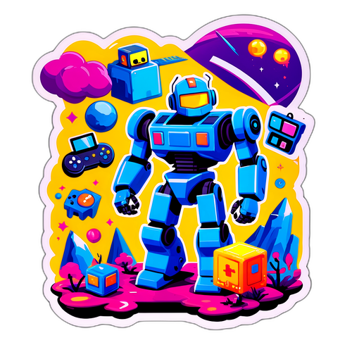 Sticker van Vince Zampella met videogame-elementen