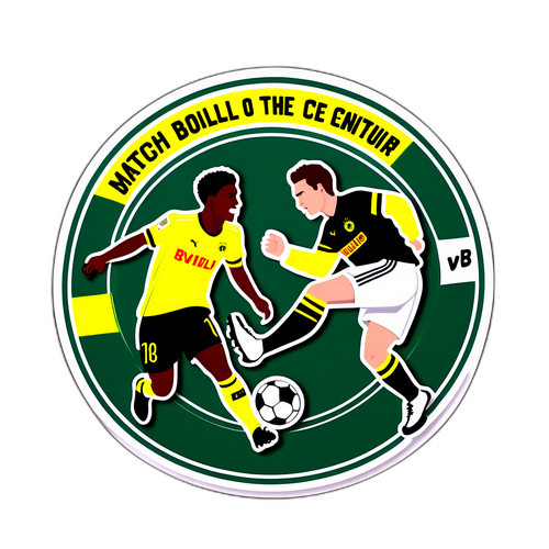 Nálepka s krásnou ilustrací fotbalového zápasu Mamelodi vs. BVB