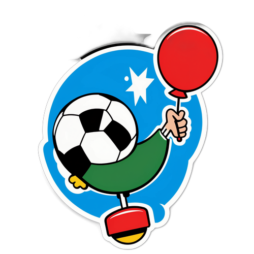 Gøyalt fotballautocollant