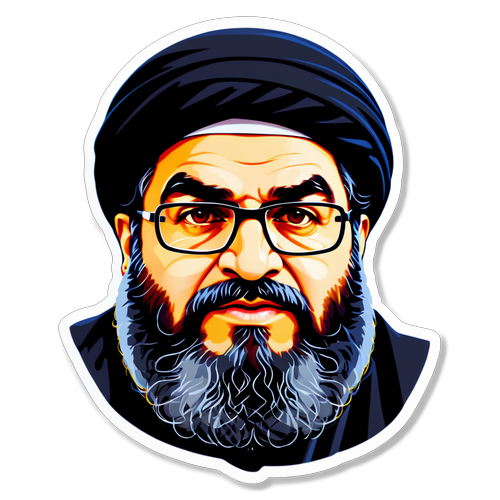 Design af klistermærke med Hassan Nasrallah