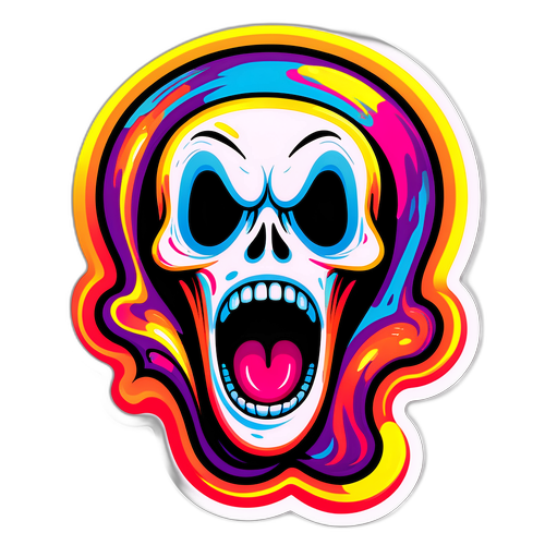 Styliseret Scream Ansigt Sticker