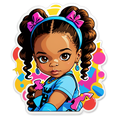 Sticker Blue Ivy w Pop-Art Stylu