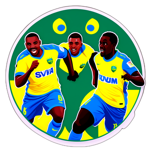 Wachezaji wa Magesi na Mamelodi Sundowns wakicheza