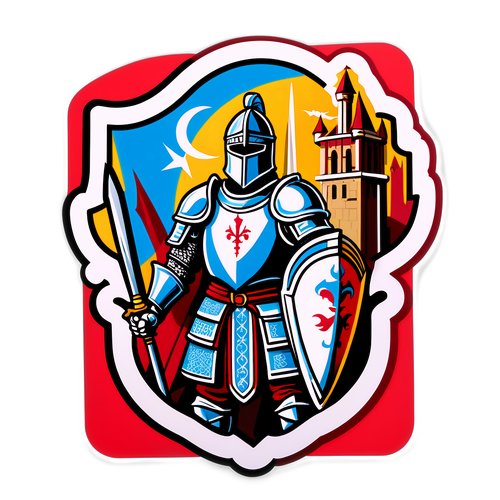 Nálepka středověkého rytíře