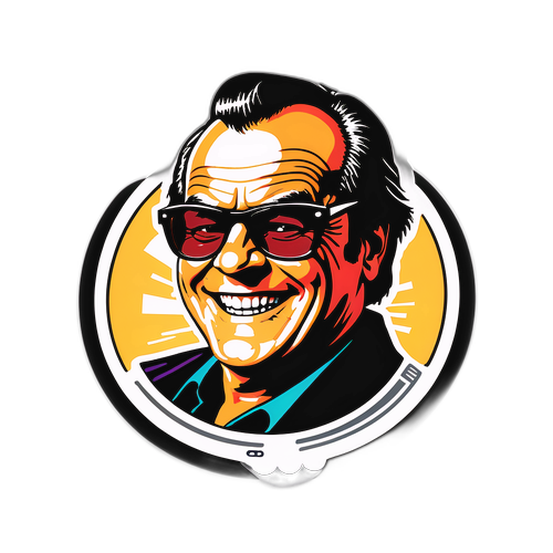 Vintage-stil klistermärke av Jack Nicholson