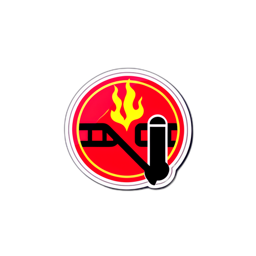 Sticker que simboliza 'vetar' con un fondo gráfico de advertencia