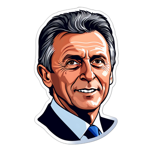 Sticker que celebra la carrera de Mauricio Macri