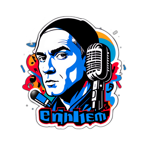 Kreatives Design mit stilisiertem Gesicht von Eminem