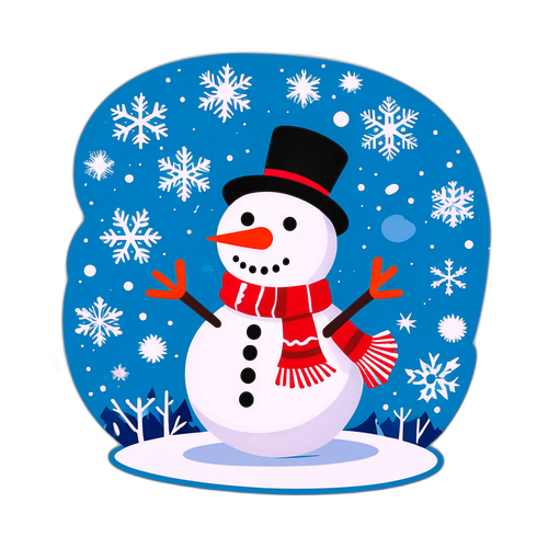 Zimowy bałwanek w bajkowym stylu