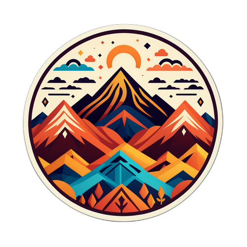 Hakkari Dağları ve Kürt Desenleri Sticker Tasarımı