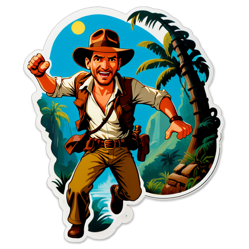 Non Perdere Questo Adesivo! Avventura e Brivido da Indiana Jones!