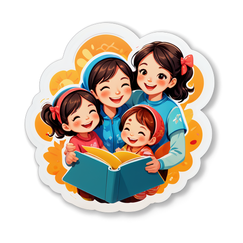 家族の温かい時間を描いたイラスト
