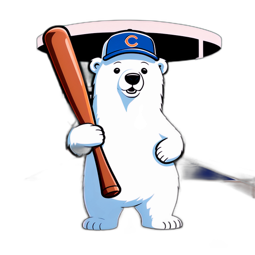 Polar Bear Baseball Mascot Sticker