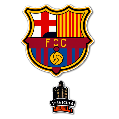 Stiker Vintage Barcelona 'Visca Barça'