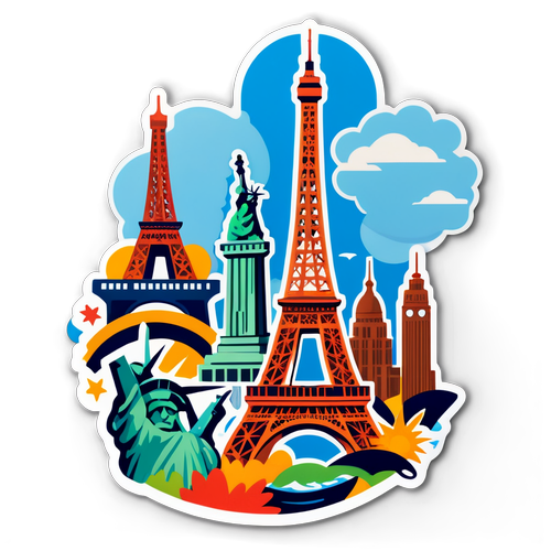 World Landmarks Travel Sticker