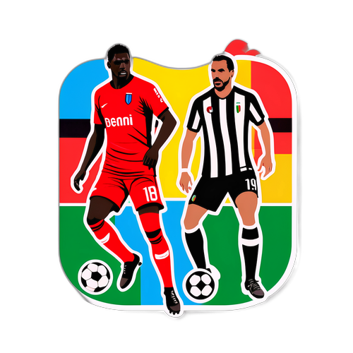 세리에 A의 아이코닉한 축구 장면 스티커