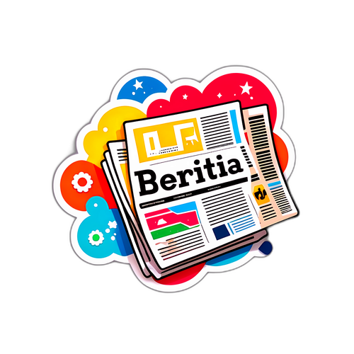 Desain Stiker Modern Abstrak 'Berita Terkini'