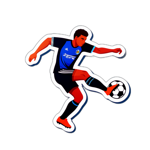 축구 기술을 선보이는 선수의 움직임 디자인
