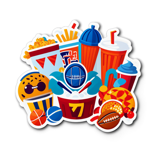 Cheerful Sports Fans Watching Party Sticker