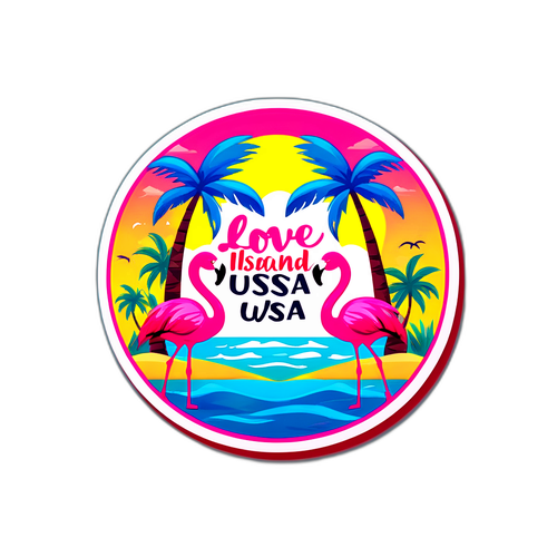 Färgglad sticker med Love Island USA Säsong 7
