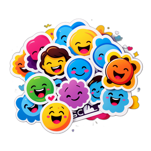 행복 감정을 표현하는 스티커