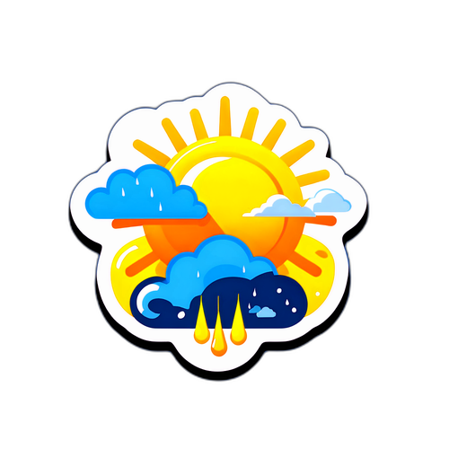 気象アイコンをカラフルに表現したデザイン