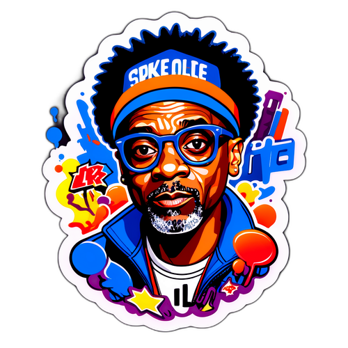 Cool, kunstnerisk klistermærke til fejring af Spike Lee